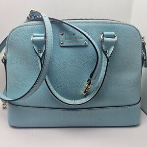 Kate Spade New York Large Wellesley Rachell Satchel Shoulder Bag Pebbled Aqua